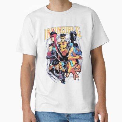Alternative view of Invincible Mark Superhero Comic Book T-shirt
