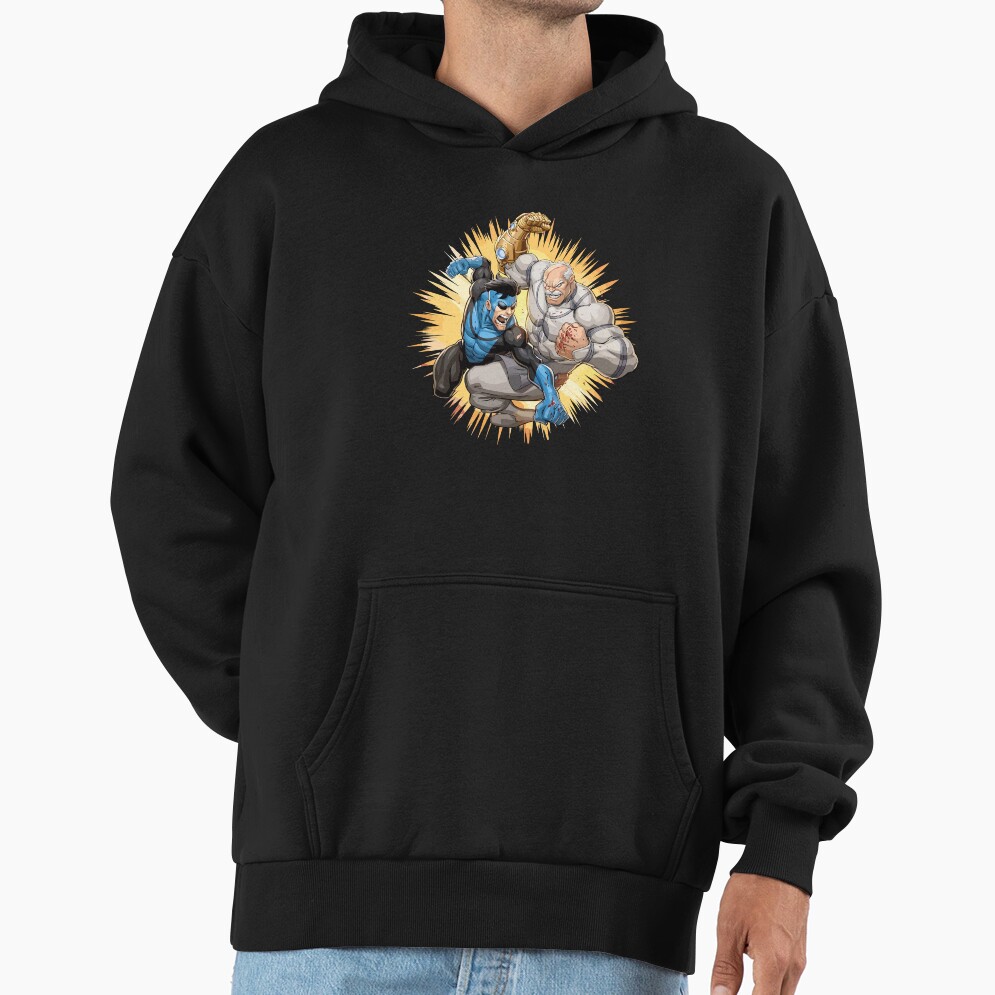 Invincible Vs Conquest Comic Book Fight Design Hoodie - Image 2