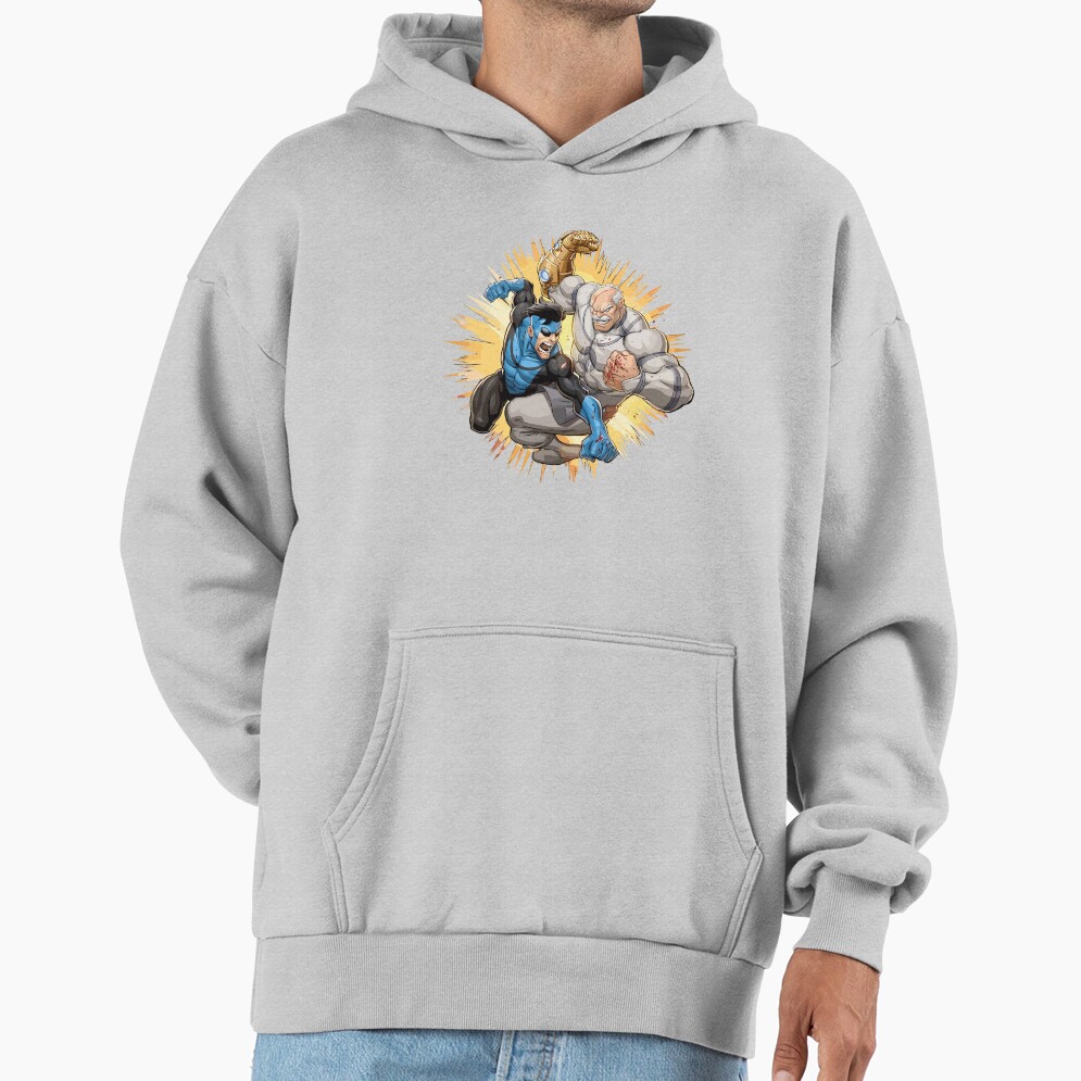 Invincible Vs Conquest Comic Book Fight Design Hoodie - Image 4