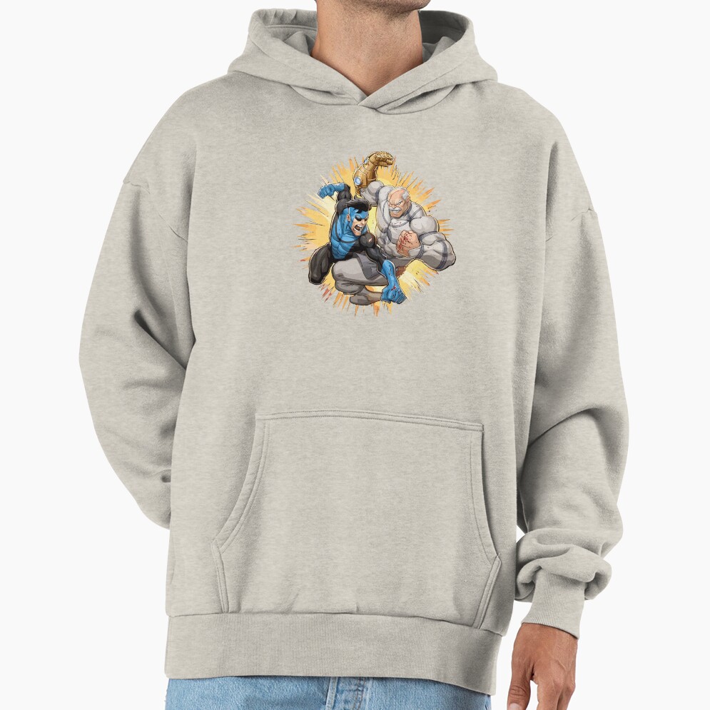 Invincible Vs Conquest Comic Book Fight Design Hoodie - Image 3