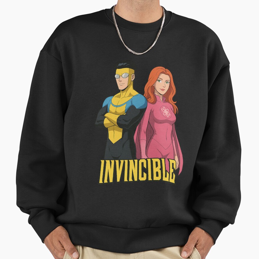 Invincible And Atom Eve Dynamic Comic Duo Artwork Sweatshirt - Image 2
