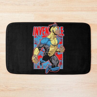 Invincible Red Design Bath Mat