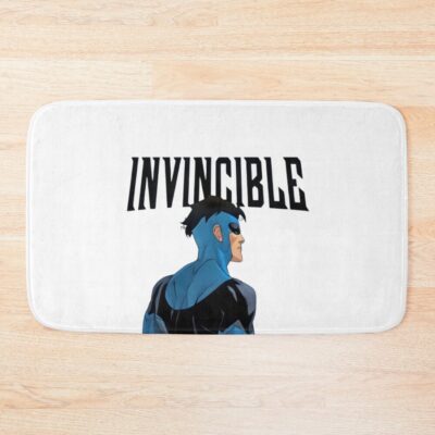 Invincible Black Text Bath Mat