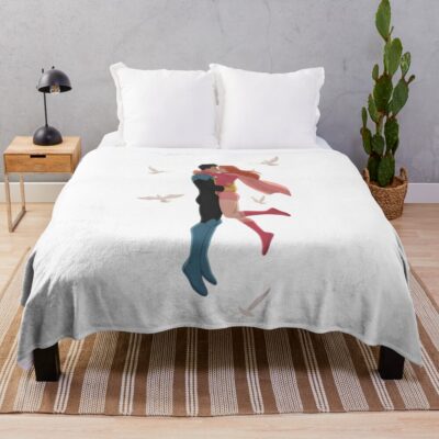 Invincible And Atom Eve Kiss Throw Blanket