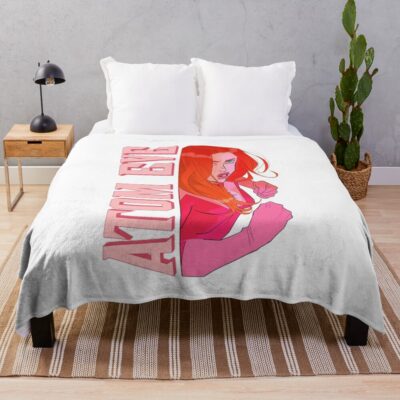 Funny Retro Character Hero Cartoon Vintage 90s Throw Blanket