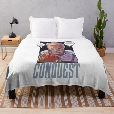 Conquest Invincible Design Brutal Villain Comic Art Dark Superhero Style Invincible Series T Shirt And Merch Throw Blanket