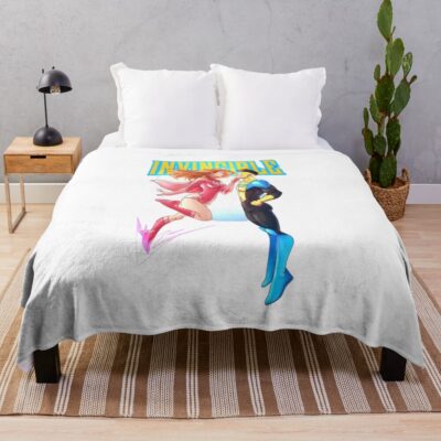 Invincible And Atom Eve Fly Throw Blanket