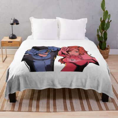 Invincible And Atom Eve Throw Blanket