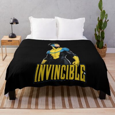 Invincible Yellow Text Throw Blanket