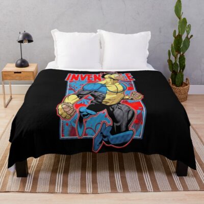 Invincible Red Design Throw Blanket