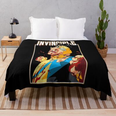 Invincible Battle Damaged Mark Throw Blanket
