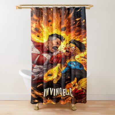 Invincible And Omniman Fire Shower Curtain