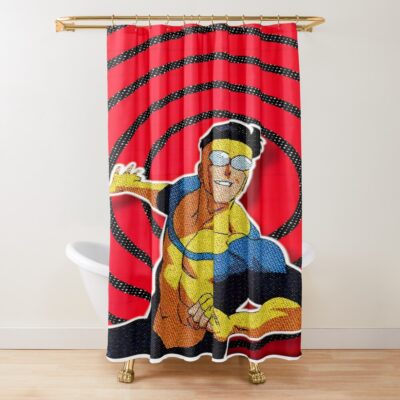 Invincible Red Design Shower Curtain