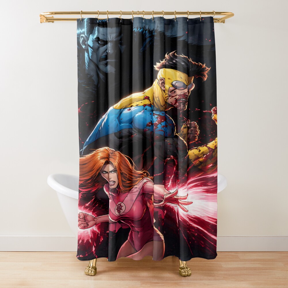 Invincible And Atom Eve Fire Shower Curtain