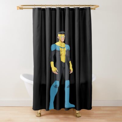 Invincible Black Background Shower Curtain