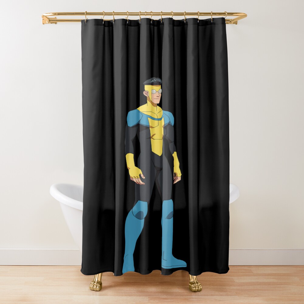 Invincible Black Background Shower Curtain