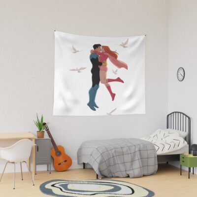 Invincible Kiss Atom Eve Tapestry