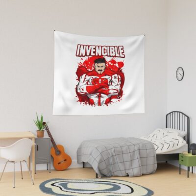 Invincible Hero Blood Art Omni Man Tapestry