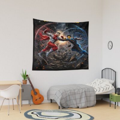 Invincible And Omniman Fire Tapestry