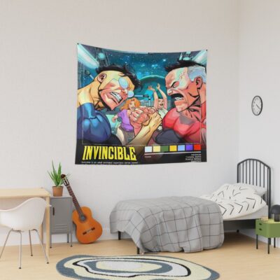 Invincible Vs Omniman Tapestry