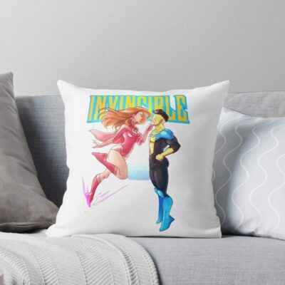 Invincible And Atom Eve Throw Pillow