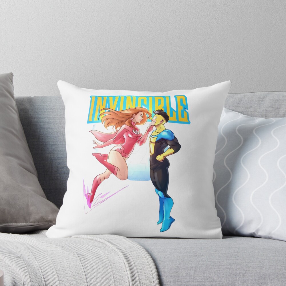 Invincible And Atom Eve Throw Pillow