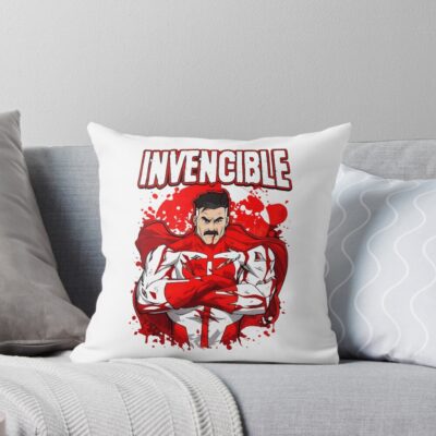 Invincible Hero Blood Art Omni Man Throw Pillow