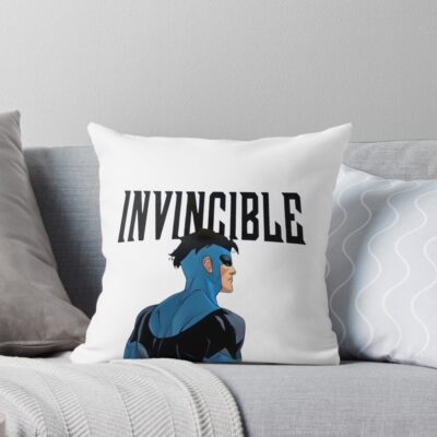 Invincible Black Text Throw Pillow