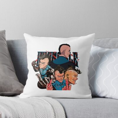 Invincible Mark Grayson Evolution Design Bloody Superhero Comic Art Dark Hero Style Invincible Series T Shirt And Merch Throw Pillow